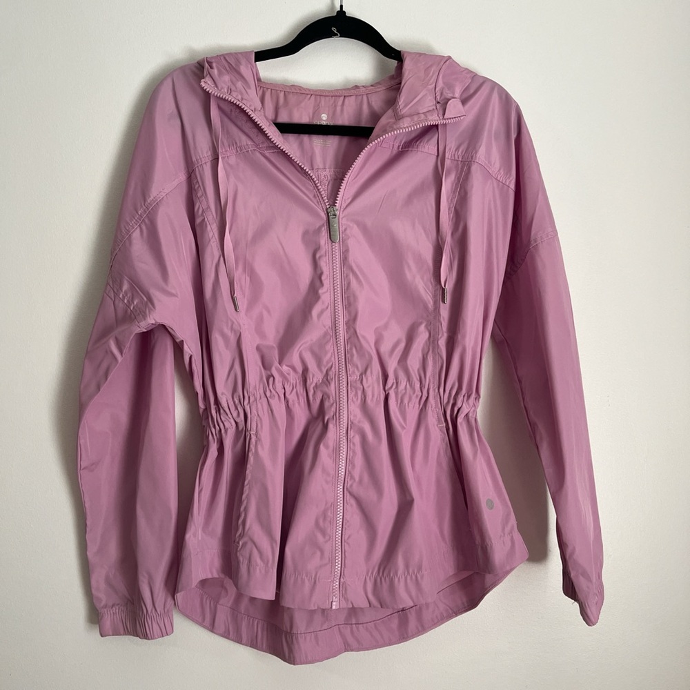 Apana Pink Utility Jacket Hooded Elastic Waist